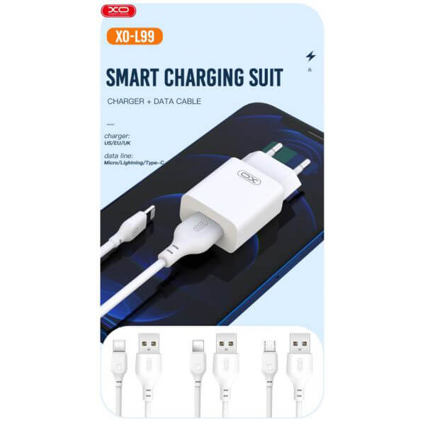 ΦΟΡΤΙΣΤΗΣ ΜΕ ΚΑΛΩΔΙΟ LIGHTNING 2.4A ΛΕΥΚΟ (L99) - Image 3