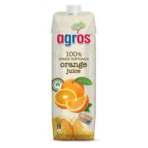 AGROS 100% ΦΥΣΙΚΟΣ ΧΥΜΟΣ ΠΟΡΤΟΚΑΛΙ 1Lt