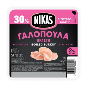 NIKAS ΓΑΛΟΠΟΥΛΑ ΒΡΑΣΤΗ ΣΕ ΦΕΤΕΣ ΜΕ 30% ΛΙΓΟΤΕΡΟ ΑΛΑΤΙ 160g (Α)