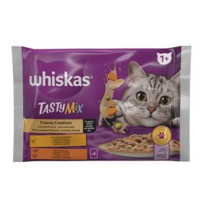 WHISKAS ΤΡΟΦΗ ΓΑΤΑΣ ΣΕ ΖΕΛΕ ΣΕΤ 4x85g TASTY MIX CREAMY CREATIONS