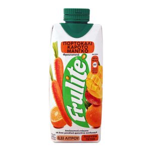 FRULITE ΦΥΣΙΚΟΣ ΧΥΜΟΣ 330ml ΚΑΡΟΤΟ ΠΟΡΤΟΚΑΛΙ ΜΑΝΓΚΟ