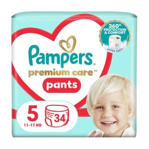 PAMPERS PANTS PREMIUM ΠΑΝΕΣ ΒΡΑΚΑΚΙ No.5 (11-17kg) 34τεμ.