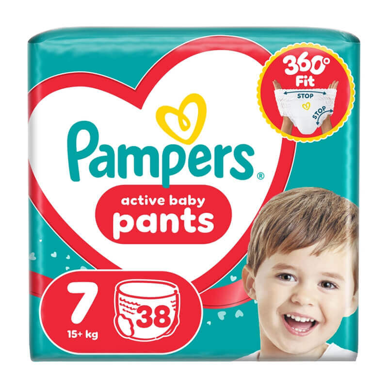 PAMPERS PANTS ACTIVE BABY ΠΑΝΕΣ ΒΡΑΚΑΚΙ No.7 (15+kg) 38τεμ.