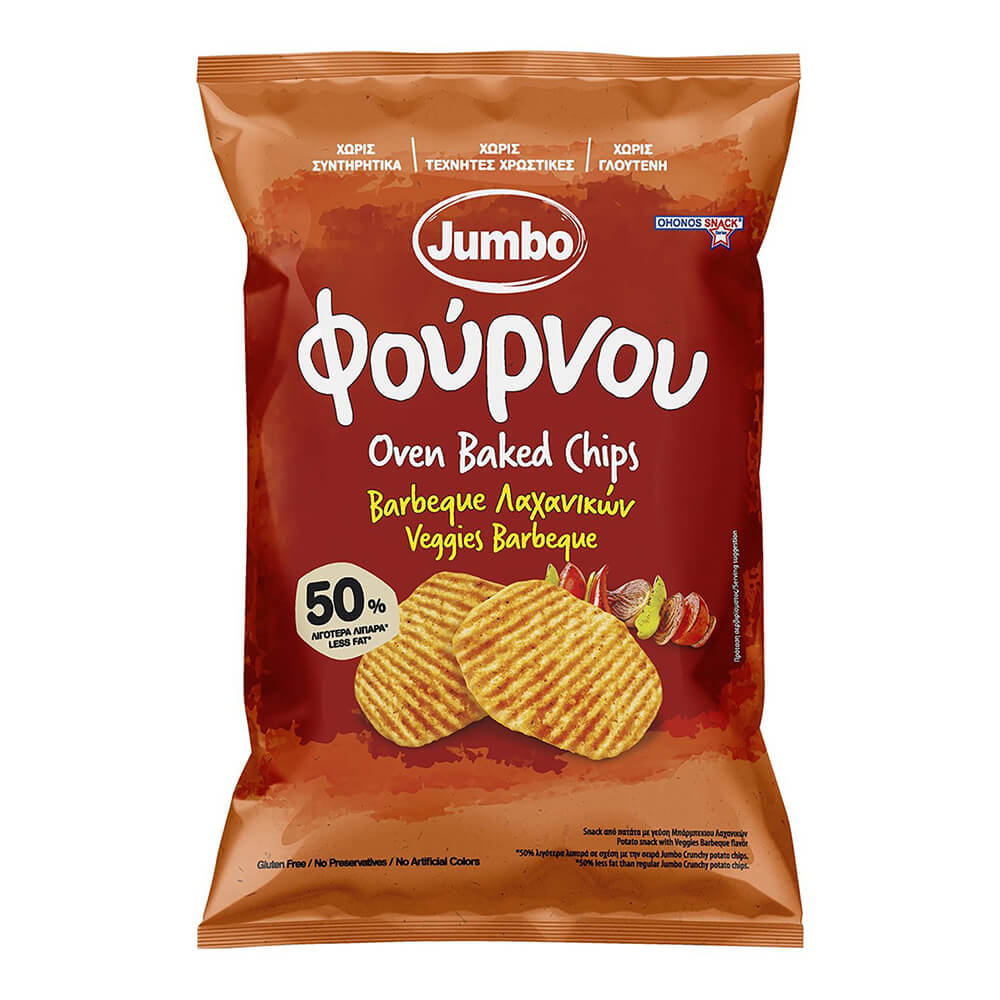 JUMBO CHIPS ΦΟΥΡΝΟΥ BARBEQUE ΛΑΧΑΝΙΚΩΝ ΧΩΡΙΣ ΓΛΟΥΤΕΝΗ 100g