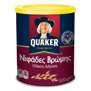 QUAKER ΝΙΦΑΔΕΣ ΒΡΩΜΗΣ ΟΛΙΚΗΣ ΑΛΕΣΗΣ ΚΟΥΤΙ 500g