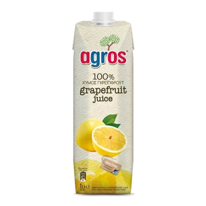 AGROS 100% ΦΥΣΙΚΟΣ ΧΥΜΟΣ GRAPEFRUIT 1Lt