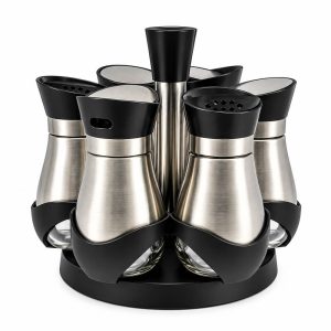 ΒΑΖΑ ΜΠΑΧΑΡΙΚΩΝ INOX 6τεμ. ΜΕ ΠΕΡΙΣΤΡΕΦΟΜΕΝΗ ΒΑΣΗ 768219