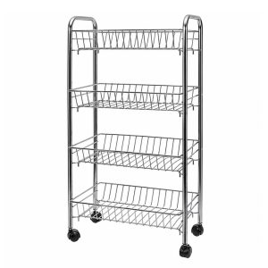 ΜΑΝΑΒΗΣ ΤΡΟΛΛΕΥ ΜΕ 4 ΚΑΛΑΘΙΑ INOX 40X26X80εκ. 32665