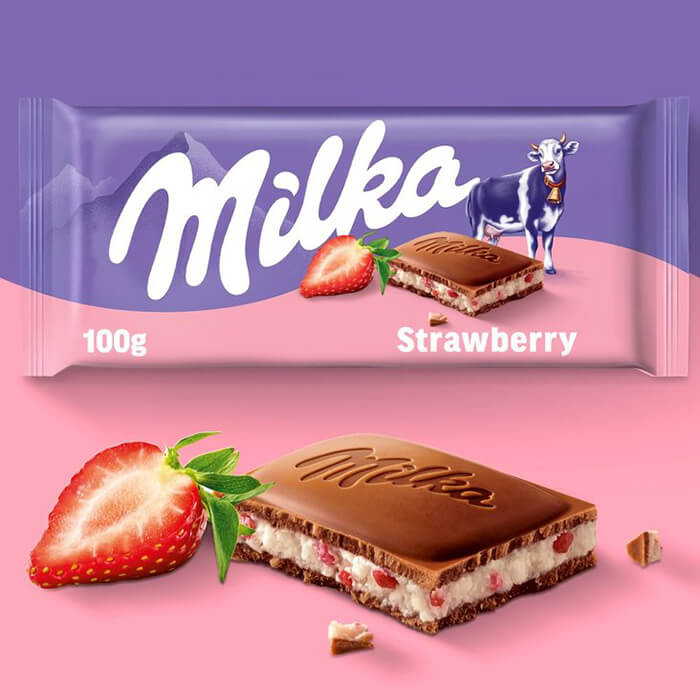 MILKA ΣΟΚΟΛΑΤΑ ΓΑΛΑΚΤΟΣ 100g ΦΡΑΟΥΛΑ (2+1 ΔΩΡΟ) τιμή τεμαχίου - Image 2