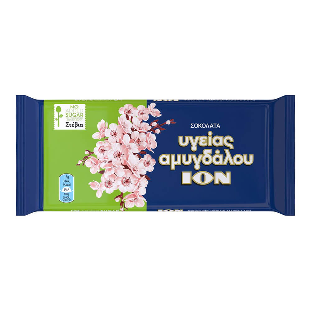 ΙΟΝ ΑΜΥΓΔΑΛΟΥ ΣΟΚΟΛΑΤΑ ΥΓΕΙΑΣ ΜΕ ΣΤΕΒΙΑ 60g