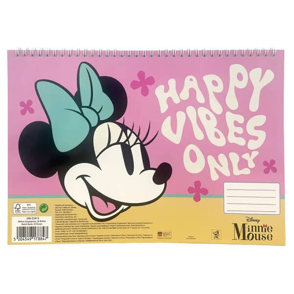 ΜΠΛΟΚ ΖΩΓΡΑΦΙΚΗΣ Α4 ΣΠΙΡΑΛ 30Φ. MINNIE 340-32413