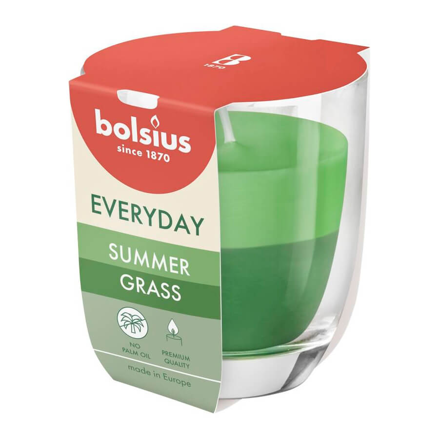 ΚΕΡΙ ΑΡΩΜΑΤΙΚΟ ΣΕ ΓΥΑΛΙΝΟ ΠΟΤΗΡΙ BOLSIUS 8x7εκ. 135g SUMMER GRASS /6022