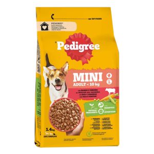 PEDIGREE ADULT MINI ΞΗΡΗ ΤΡΟΦΗ ΣΚΥΛΟΥ 1.4kg ΜΟΣΧΑΡΙ & ΛΑΧΑΝΙΚΑ