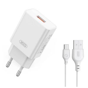 ΦΟΡΤΙΣΤΗΣ USB-A ΜΕ ΚΑΛΩΔΙΟ Type-C 18W ΓΡΗΓΟΡΗΣ ΦΟΡΤΙΣΗΣ QC ΛΕΥΚΟΣ XO L127