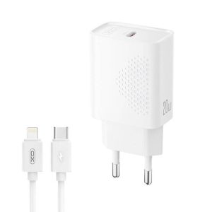 ΦΟΡΤΙΣΤΗΣ ΜΕ ΘΥΡΑ Type-C & ΚΑΛΩΔΙΟ Lighting 20W ΤΑΧΕΙΑΣ ΦΟΡΤΙΣΗΣ (EU) ΛΕΥΚΟΣ XO L160 (Kit NB300)