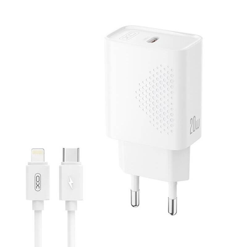 ΦΟΡΤΙΣΤΗΣ ΜΕ ΘΥΡΑ Type-C & ΚΑΛΩΔΙΟ Lighting 20W ΤΑΧΕΙΑΣ ΦΟΡΤΙΣΗΣ (EU) ΛΕΥΚΟΣ XO L160 (Kit NB300)