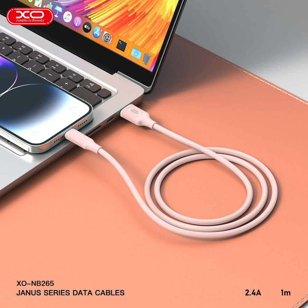 ΚΑΛΩΔΙΟ ΦΟΡΤΙΣΗΣ TYPE C 3A 1m ΡΟΖ XO-NB-265 - Image 2