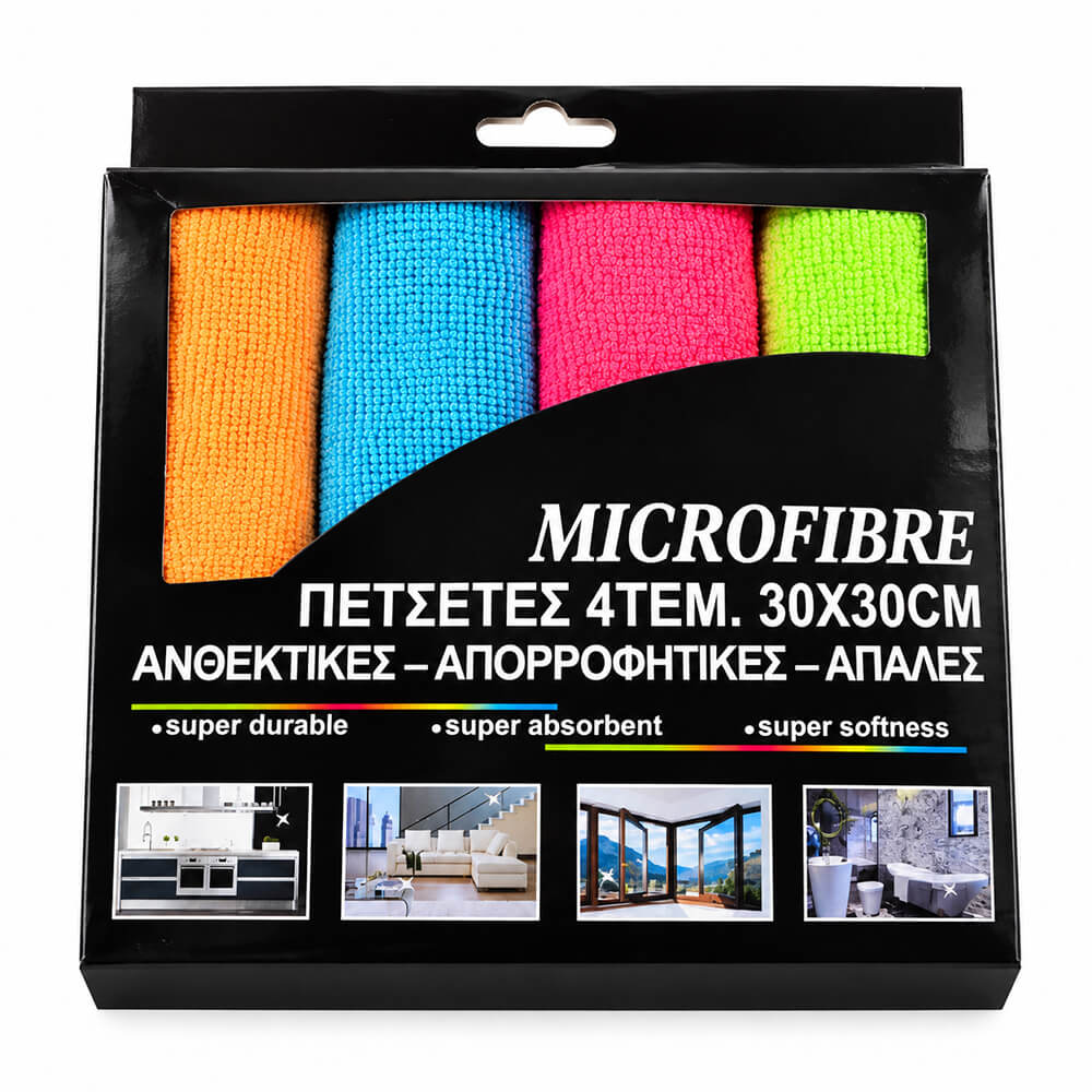 ΟΙΚΟΛΟΓΙΚΕΣ ΠΕΤΣΕΤΕΣ MICROFIBER ΣΕΤ 4τεμ. 30X30εκ.