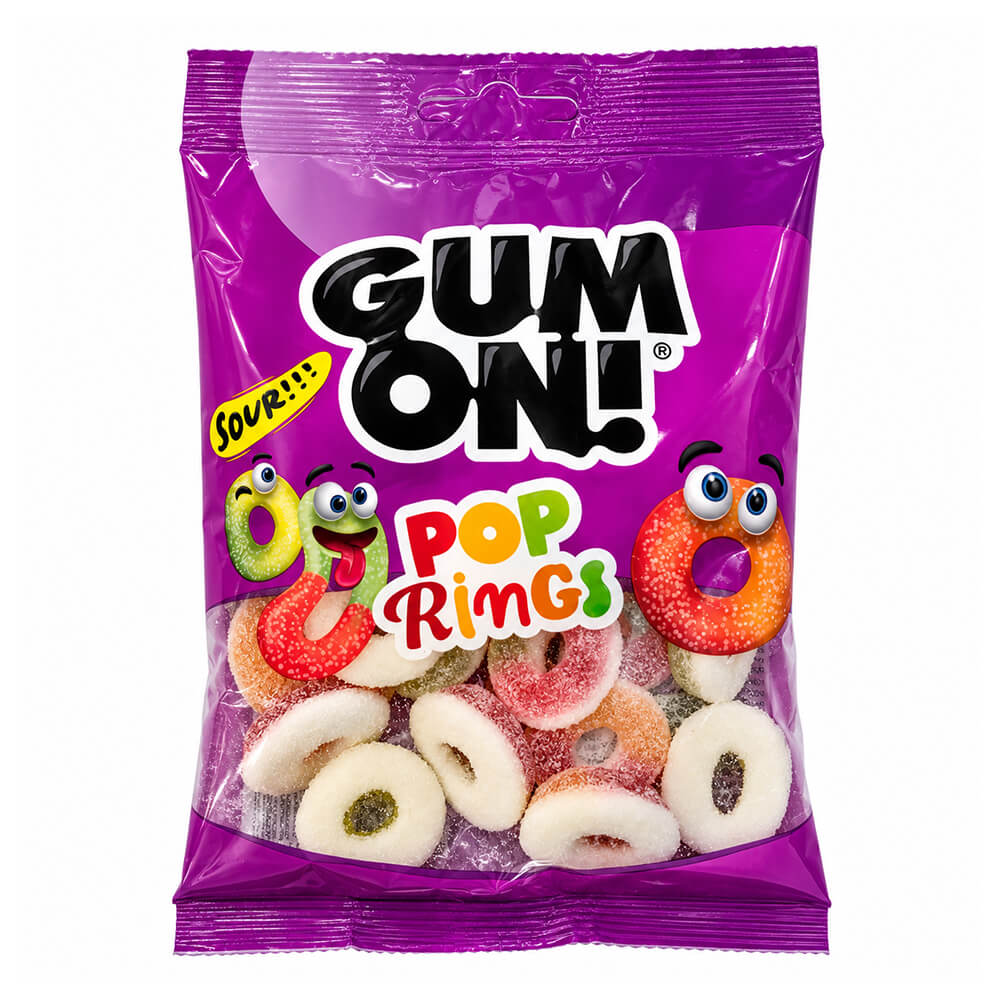 ΛΑΒΔΑΣ Gum On ΖΕΛΕΔΑΚΙΑ SOUR POP RINGS 80g