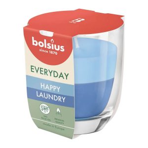 ΚΕΡΙ ΑΡΩΜΑΤΙΚΟ ΣΕ ΓΥΑΛΙΝΟ ΠΟΤΗΡΙ BOLSIUS 8x7εκ. 135g HAPPY LAUNDRY /6060
