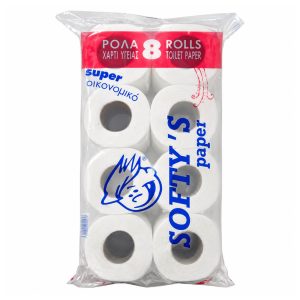 SOFTYS ΧΑΡΤΙ ΥΓΕΙΑΣ ΓΚΟΦΡΕ 3φ. 8 ρολλά X 70g