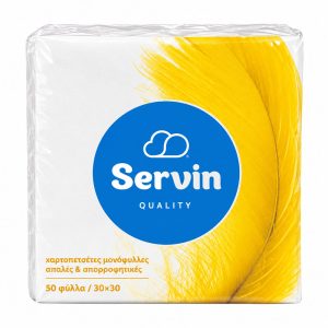 SERVIN ΧΑΡΤΟΠΕΤΣΕΤΕΣ ΛΕΥΚΕΣ 30x30εκ. 50Φ. 76.5g