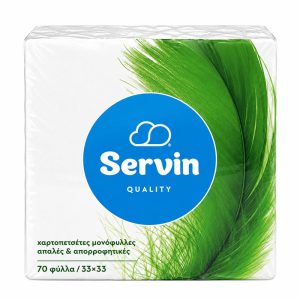 SERVIN ΧΑΡΤΟΠΕΤΣΕΤΕΣ ΛΕΥΚΕΣ 33x33εκ. 70Φ. 130g