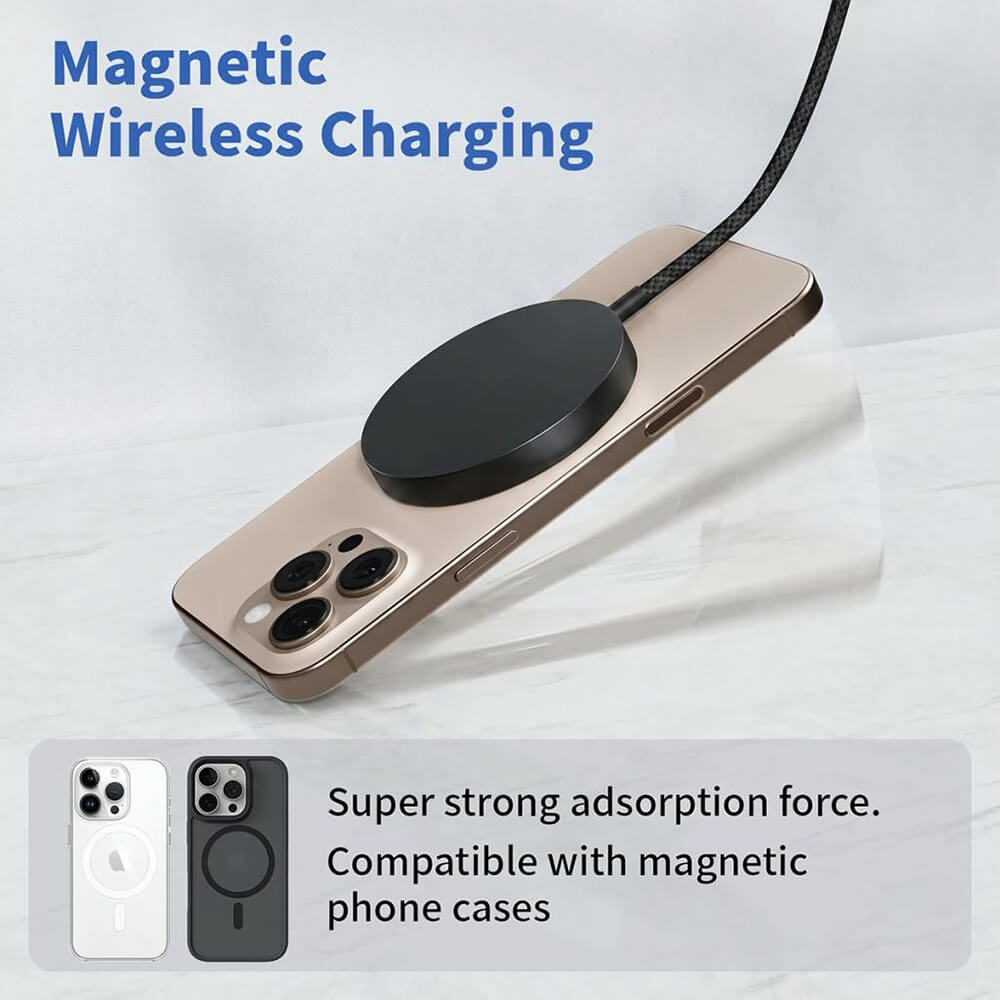 ΑΣΥΡΜΑΤΟΣ ΦΟΡΤΙΣΤΗΣ ΜΑΓΝΗΤΙΚΟΣ 25W USB-C 1,2m ΜΑΥΡΟΣ XO JH025 - Image 3