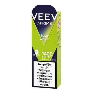 VEEV InPrime One Pod 1400ruffs Sour Apple 1.8% 20mg