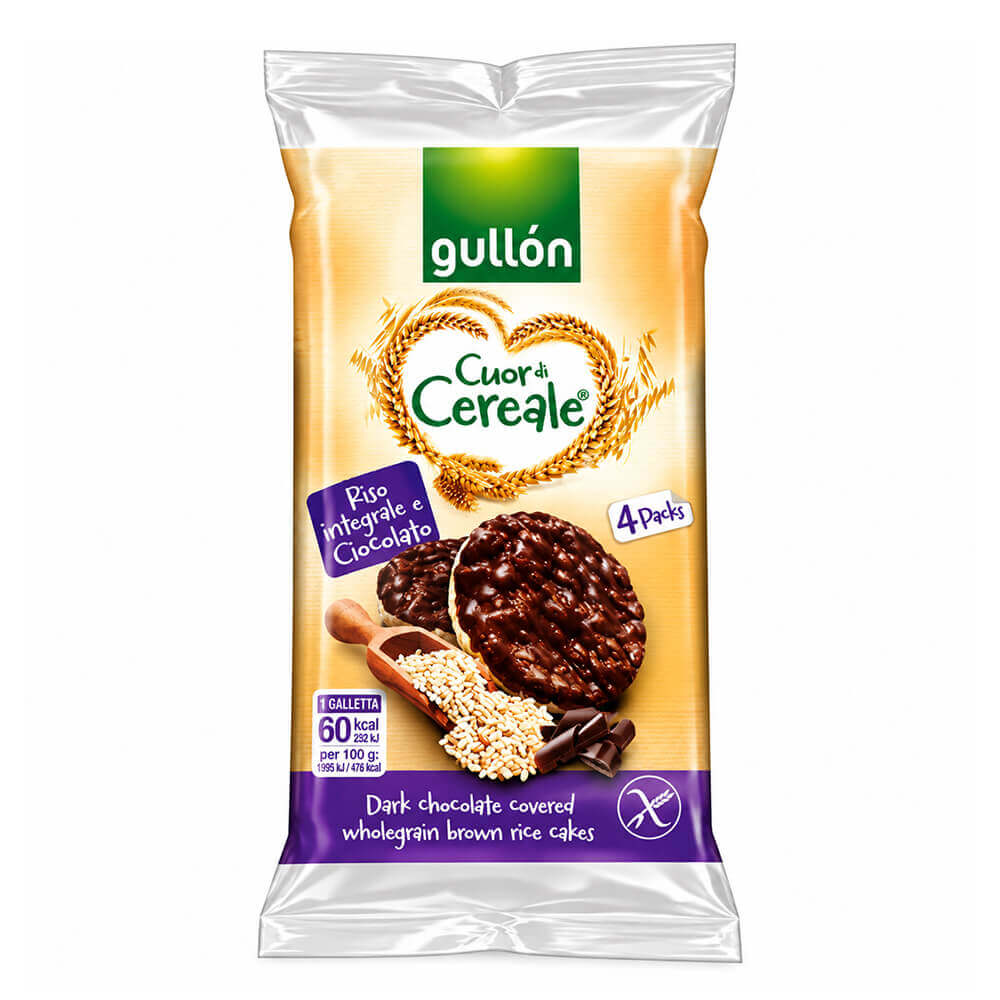 GULLON ΡΥΖΟΓΚΟΦΡΕΤΕΣ 4τεμ. 105gr ΜΕ ΕΠΙΚΑΛΥΨΗ ΜΑΥΡΗΣ ΣΟΚΟΛΑΤΑΣ