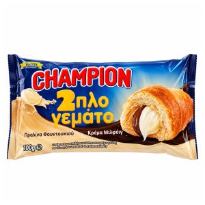 CHAMPION ΚΡΟΥΑΣΑΝ ΜΕ ΓΕΜΙΣΗ ΠΡΑΛΙΝΑ ΦΟΥΝΤΟΥΚΙΟΥ & ΚΡΕΜΑ ΜΙΛΦΕΙΓ 100g